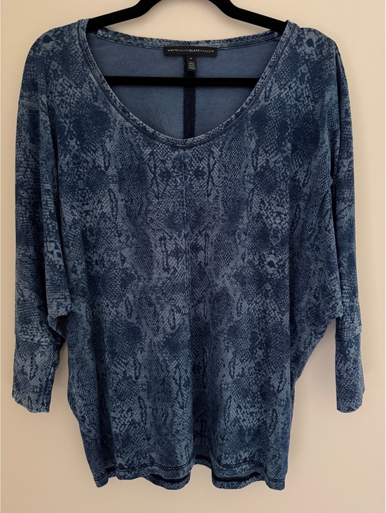 White House Black Market Tops - S/M dolman sleeves WHBM blue snake skin top